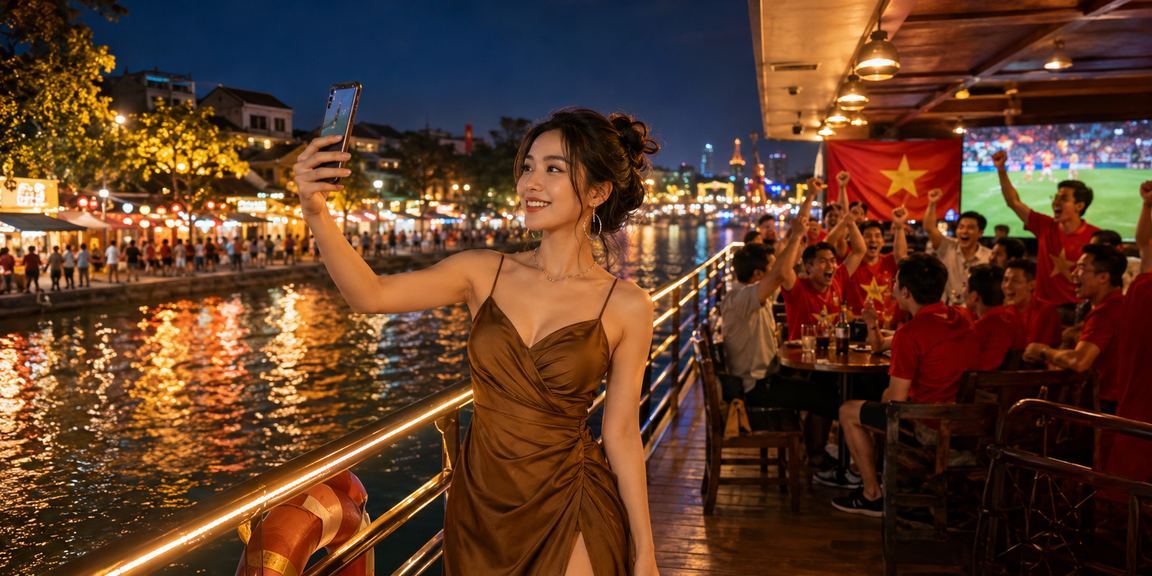 Người dùng Hà Nội sử dụng điện thoại Android để chơi casino và cá cược trực tuyến tại quán cà phê